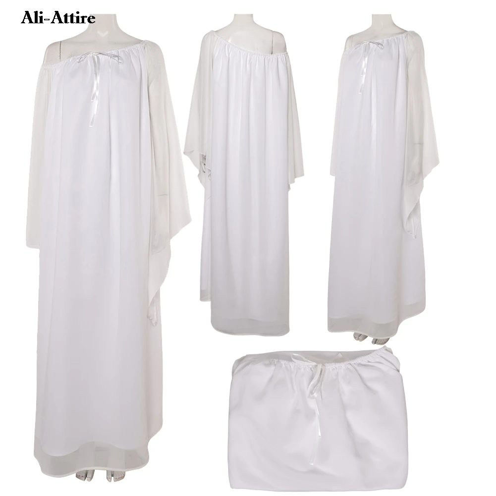 

Padme Cos Amidala Cosplay Movie Space Battle White Dress Women Party Disguise Roleplay Halloween Costume Carnival Outfits Suit