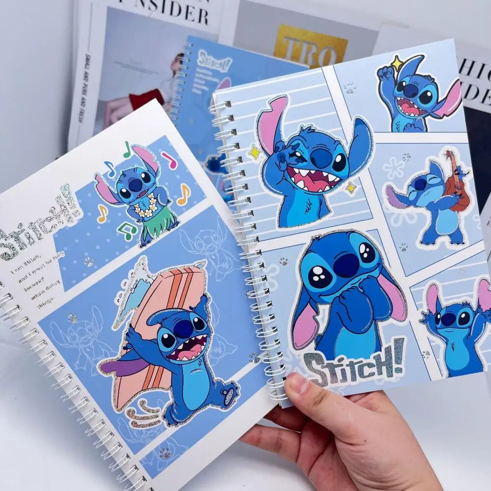 Random One Lilo & Stitch Coil Notebook Cartoon Stitch Horizontal Line Notebook Student Stationery Loose-leaf Coil Notebook Gifts