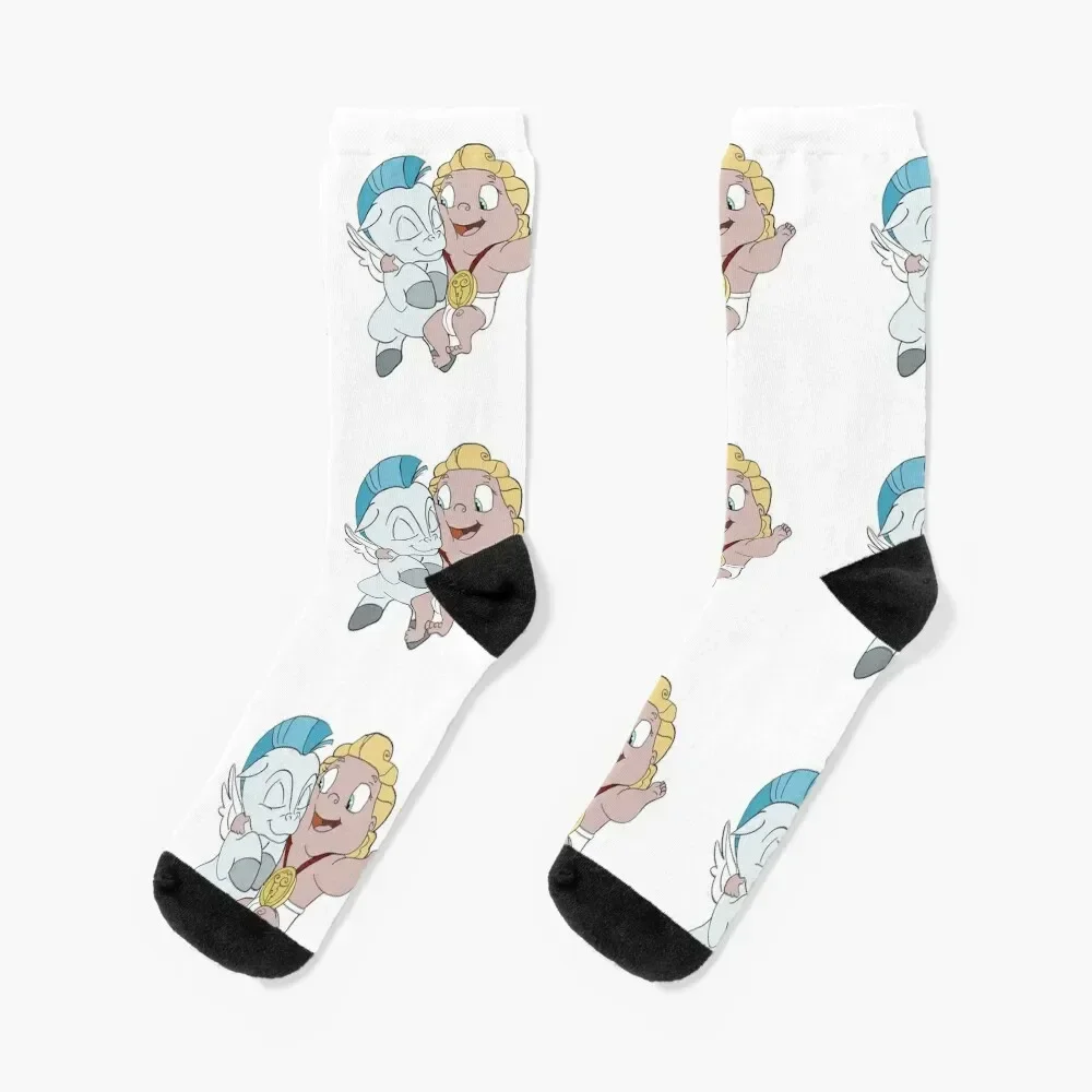 Baby Hercules and baby Pegasus Socks funny gift anime cycling Designer Man Socks Women's