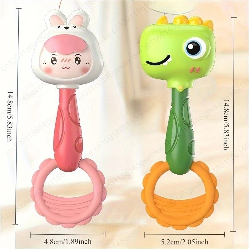 2PCS babyrammelaarspeelgoed met dierenvormen - speelgoed voor baby's en peuters - hand-oogcoördinatie, veilig niet-giftig materiaal