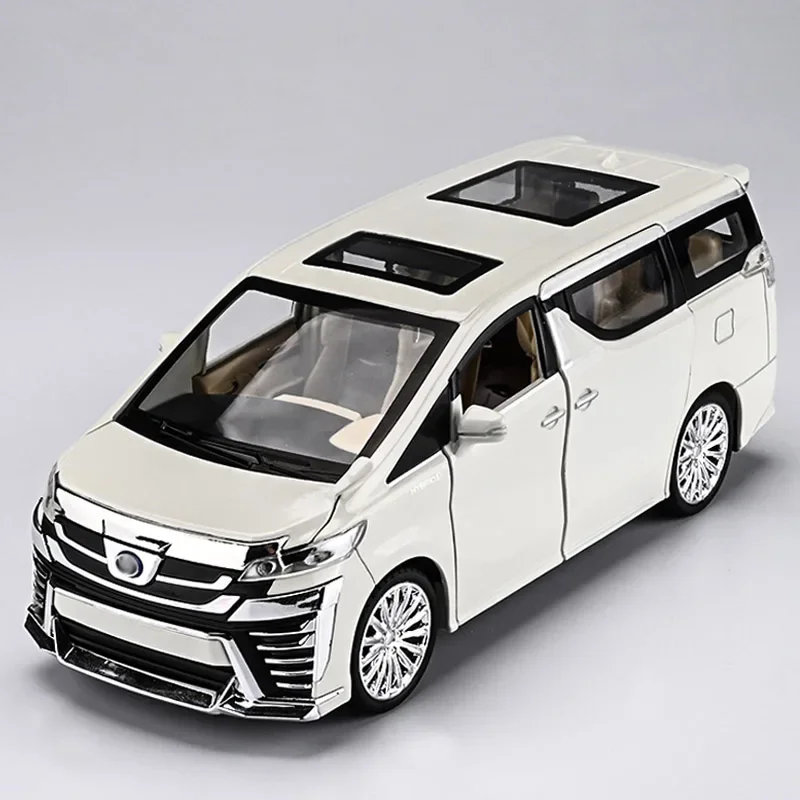 

1:24 VELLFIRE MPV Alloy Car Model Diecast Metal Toy Vehicles Car Model High Simulation Sound and Light Childrens Toy Gift