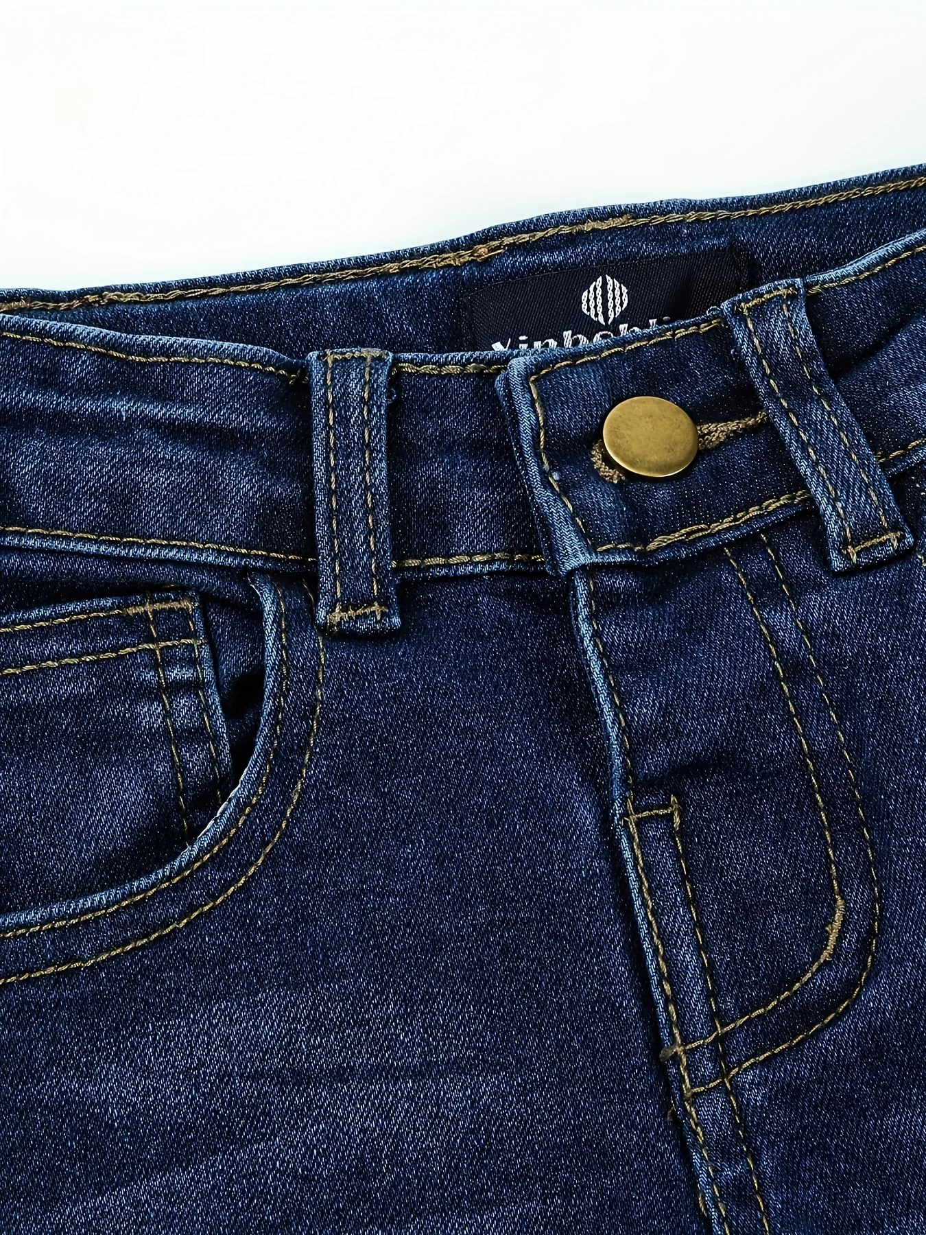 بنطال جينز قابل للتمدد على طراز الشارع للأولاد بلون سادة من قماش الدنيم بقصة ضيقة للأطفال لفصل الربيع والخريف #3