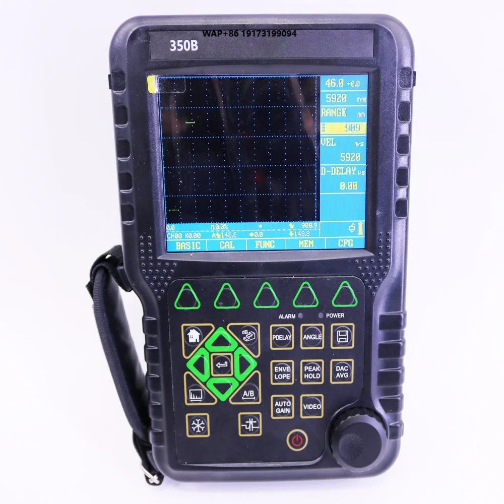 MFD350B Digital Portable Ultrasonic Flaw Detector, Measuring Range 0~6000mm NDT Testing Instrument