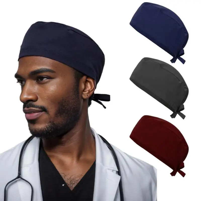 Medische Hoed Lang Haar Cordlock Verpleging Scrub Caps voor Vrouwen en Mannen Katoen Zachte Chef Tandheelkundige Chirurg Sanitaire Chirurgische Hoeden