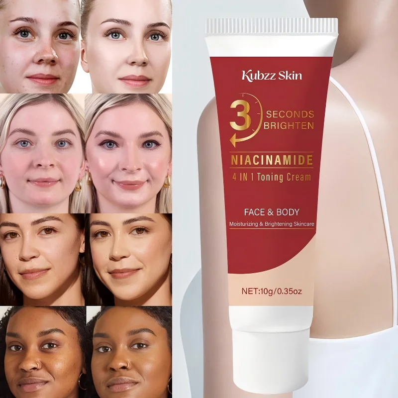 4-in-1 Smart Color-Changing Makeup Cream, Niacinamide Essence Moisturizer, 3-Second Brightening, Natural Concealer, Moisturizing, Lightweight, Pore-Blurring, Dual-Use for Face and Body, 10g Portable Travel Size, Quick Fix for Lazy Makeup, Suitable for All Skin Tones