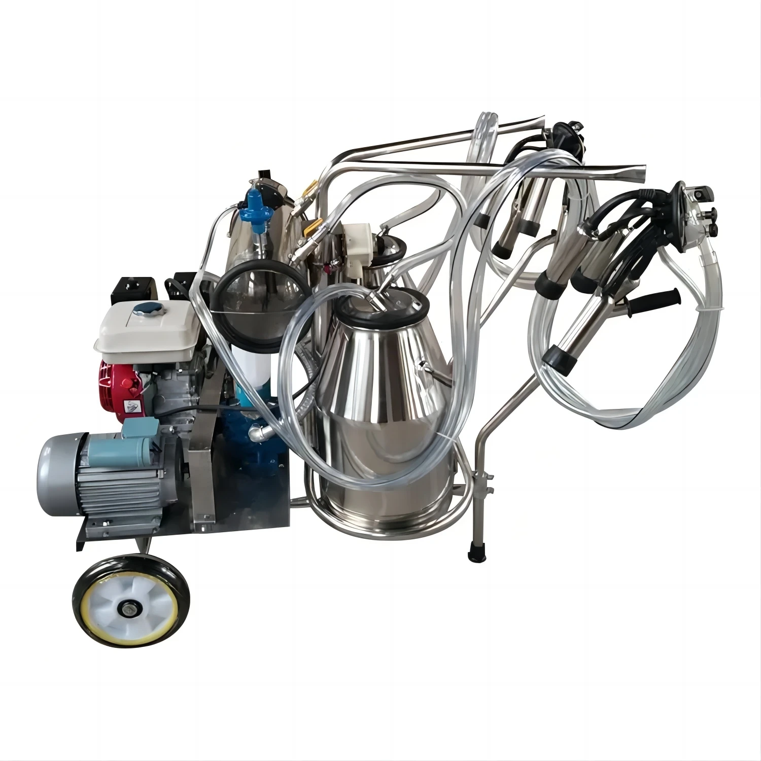 Portable 25L Double Bucket Milking Machine, Electric Motors, Cows Goats, Veterinary Dairy Equipment