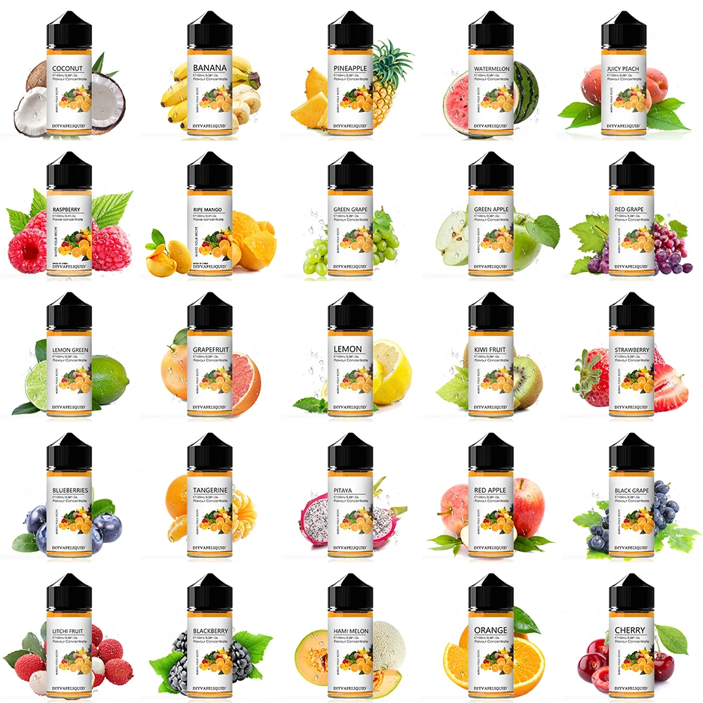 100mL in Bottle E Strawberry Peach Kiwi Grape Melon Passin Fruit Scents Flavor Concentrated Liquid for DIY