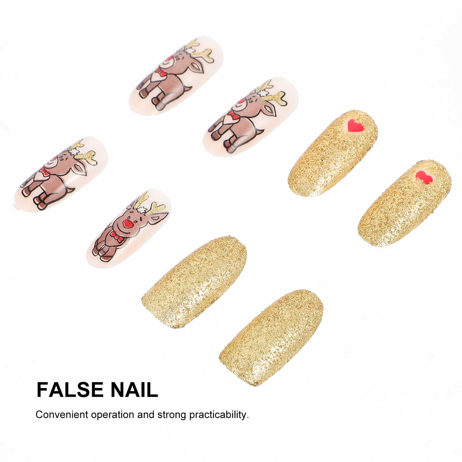 

48 Pcs Women Fake Nails Xmas Tips Christmas Presents Full Cover False The Pet Child