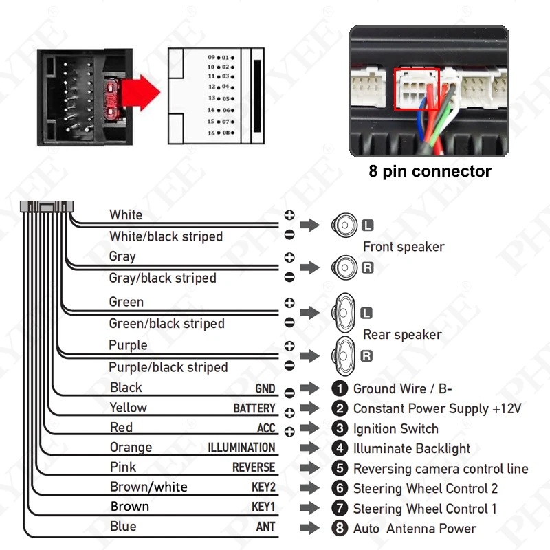 Chicote de fiação CAN Bus, adaptador de cabo Android para carro de 16 pinos, para Hyundai Tucson, Elantra, Santa Fe, Accent, Kia Sportage, Ceed