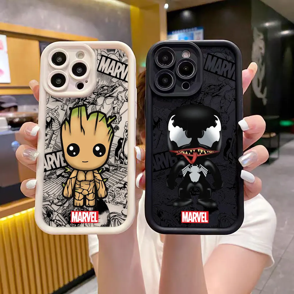 Cartoon Marvel Groot Venom Cover Phone Case For Google PIXEL 7 8 7A 8A 9 Oneplus 11 10R 8T NORD CE 2 3 4 LITE ACE 2 3 Case Funda