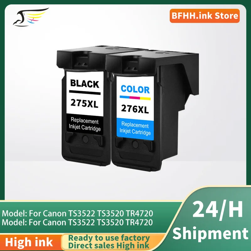 

275 276 PG275 CL276 Ink Cartridge Compatible 275XL 276XL PG-275 CL-276 for Canon TS3522 TS3520 TR4720 Printer Ink Cartridge