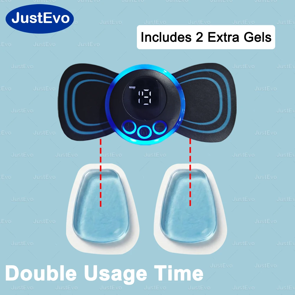 JustEvo EMS Full-Body Electric Massager TYPE-C Rechargeable with 2 Replacement Gel Packs Ideal for Extended Standing And Sitting
