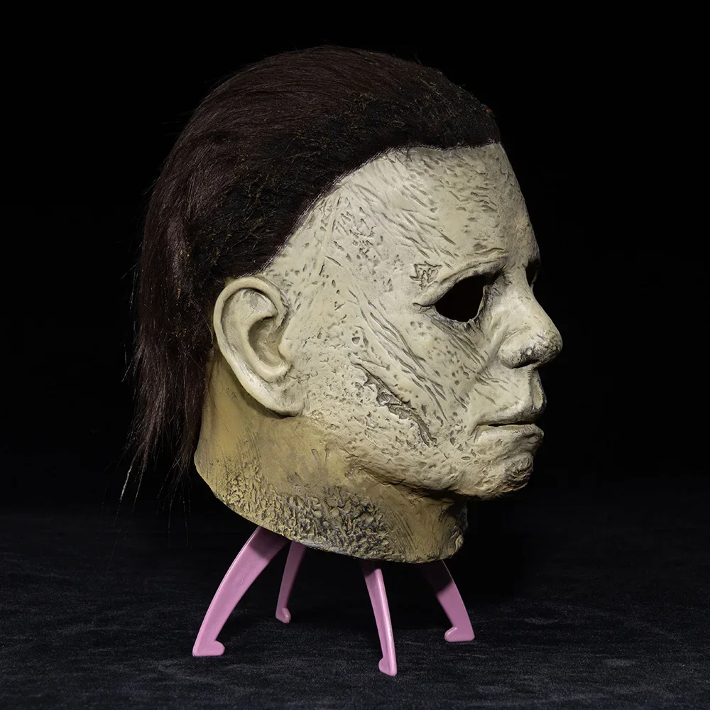 Máscara de terror para Halloween, máscara de Michael Myers, Cosplay, asesino de demonio sangriento aterrador, casco de látex, vestido de carnaval, accesorios de disfraz de fiesta