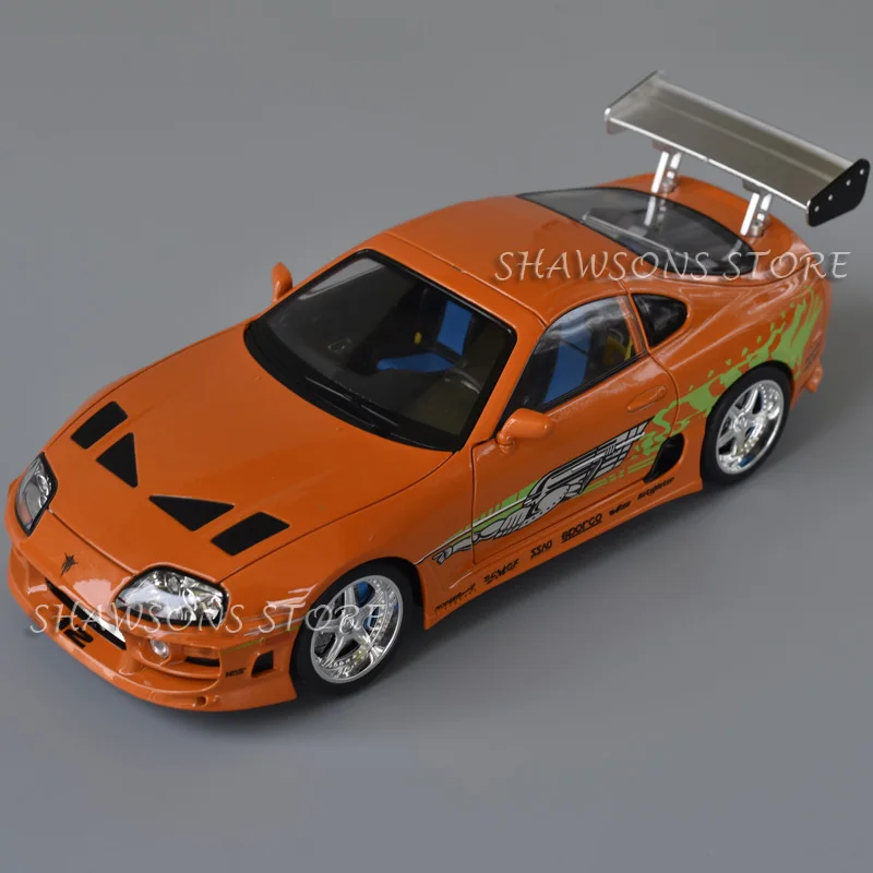 1:24 Scale Diecast Model Car Toys TRD Supra 3000GT Miniature Replica Pull Back Sound & Light