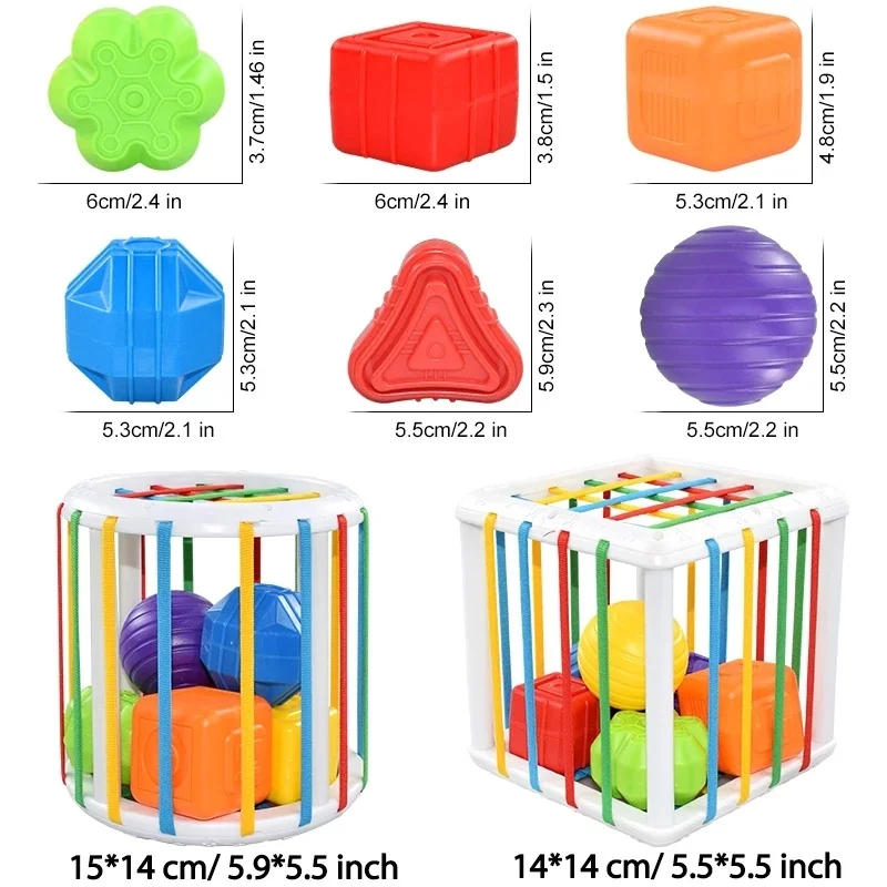 아기용 다채로운 모양 블록 분류, 새로운 게임 몬테소리 학습 교육 완구, 0-12 개월 아기 선물