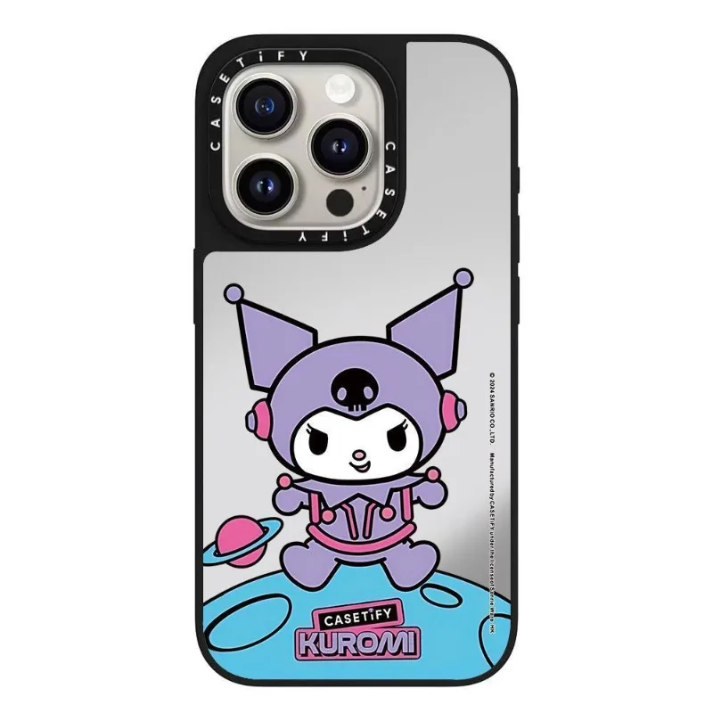 Kawaii Kuromi Sanrio 귀여운 만화 아이폰 전화 케이스 자기 보호 케이스 휴대 전화 학생 소녀를위한 생일 선물