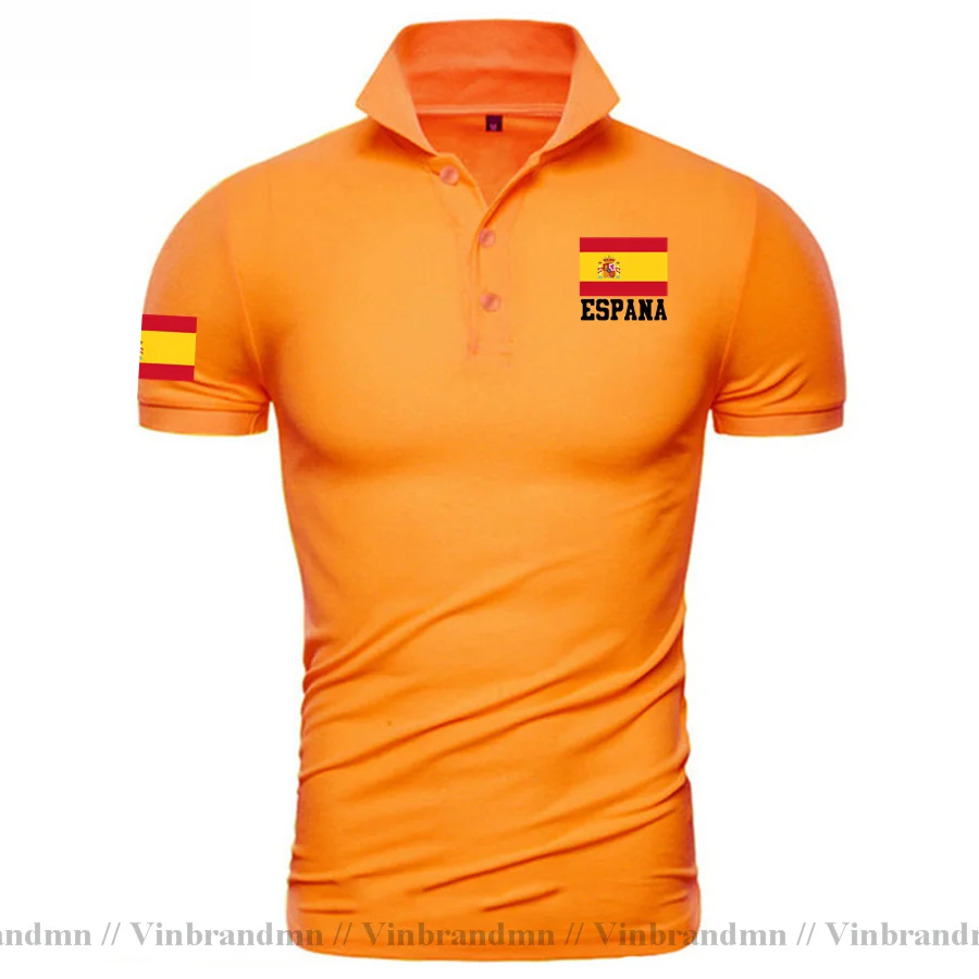 Polo con diseño de bandera de España para hombre, camiseta de moda, Polos informales de talla grande, ropa clásica de marca, Top de reunión