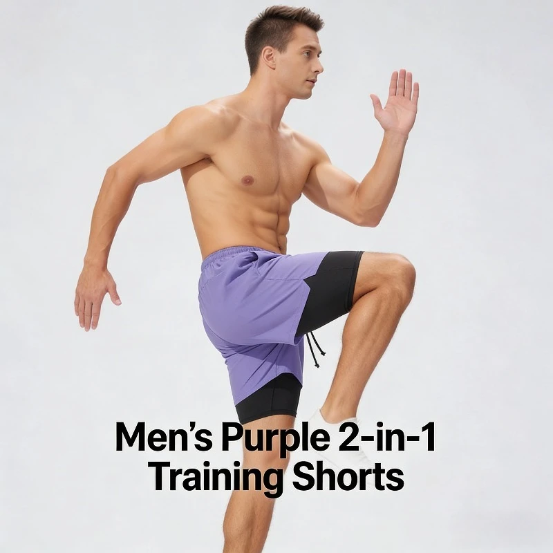 2026 Nuevos pantalones cortos de entrenamiento para hombres con forro incorporado para un estiramiento en 4 direcciones que no se absorbe el sudor