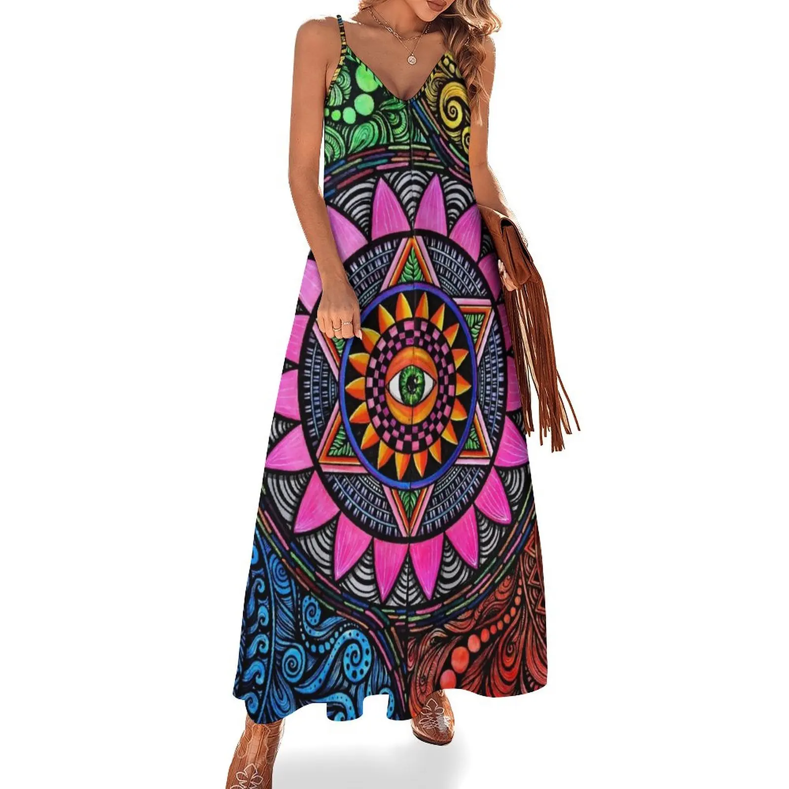 Earth, Wind, Fire, Water and Spirit Sleeveless Long Dress women's summer dress 2025 Woman clothes Summer women's clothing Dress