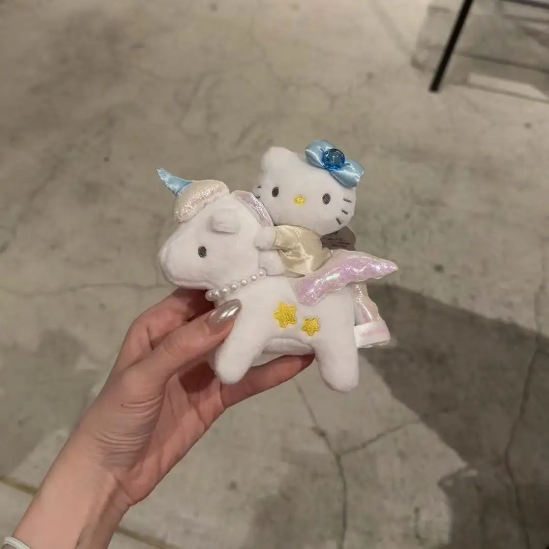 Sanrio Hello Kitty Cross-Dressing Dreamy Unicorn Plush Keychain Desktop Trinkets Backpack Key Accessory Pendant Birthday Gift