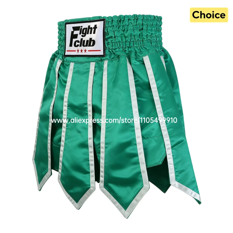 

Classic Muay Thai Boxing Shorts Satin Fabric Kickboxing MMA Trunks for Adult Youth Kids Professional Training Sparring Pants Men