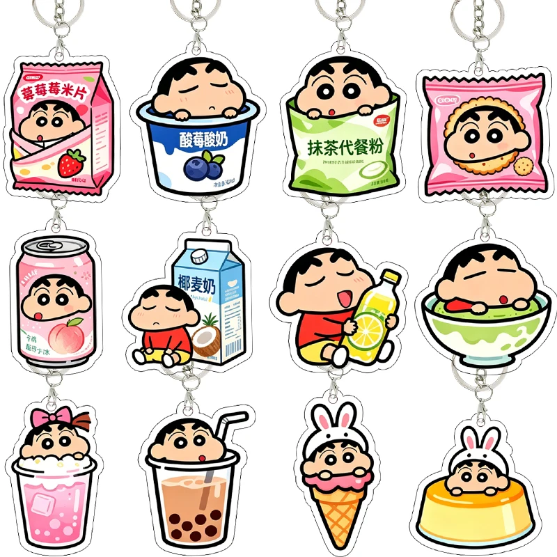 CrayonShinchan Himawari Nohara Acrylic Keychain Bag Kawaii Pendant Girl Versatile Creativity Surrounding Decoration Niche Gifts