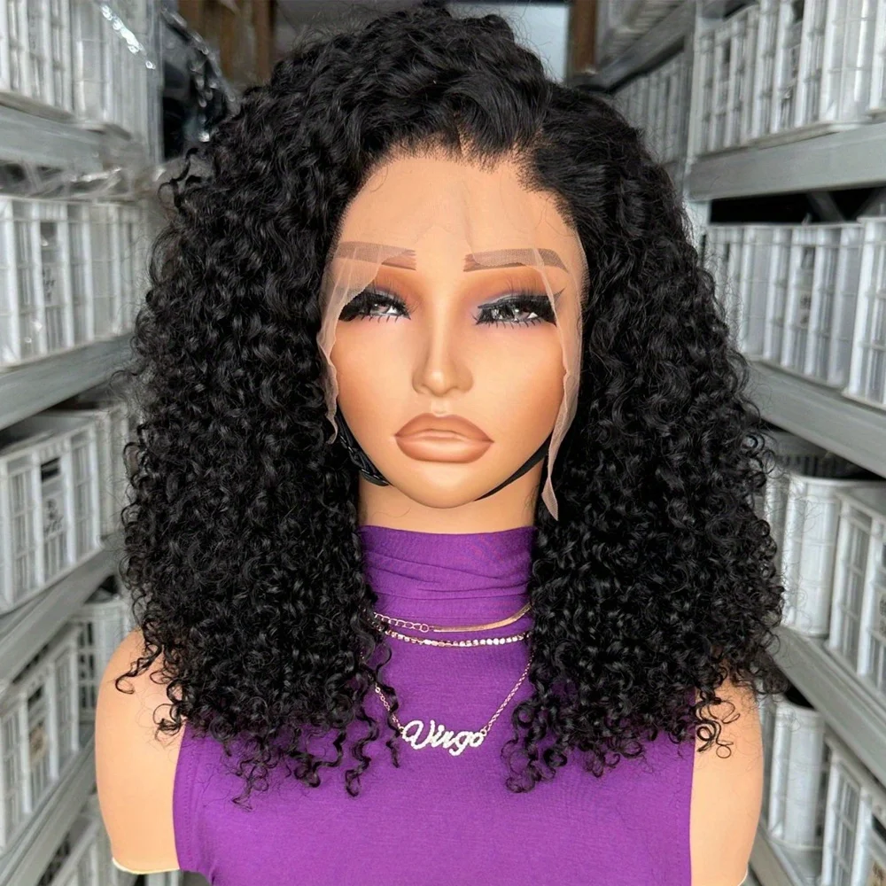 مصنع الجملة جيري مجعد الدانتيل الجبهة الباروكات شعر الإنسان قبل قطعها 13x4 HD الدانتيل الشفاف شعر مستعار أمامي غلويليس الباروكات الأمامية #3