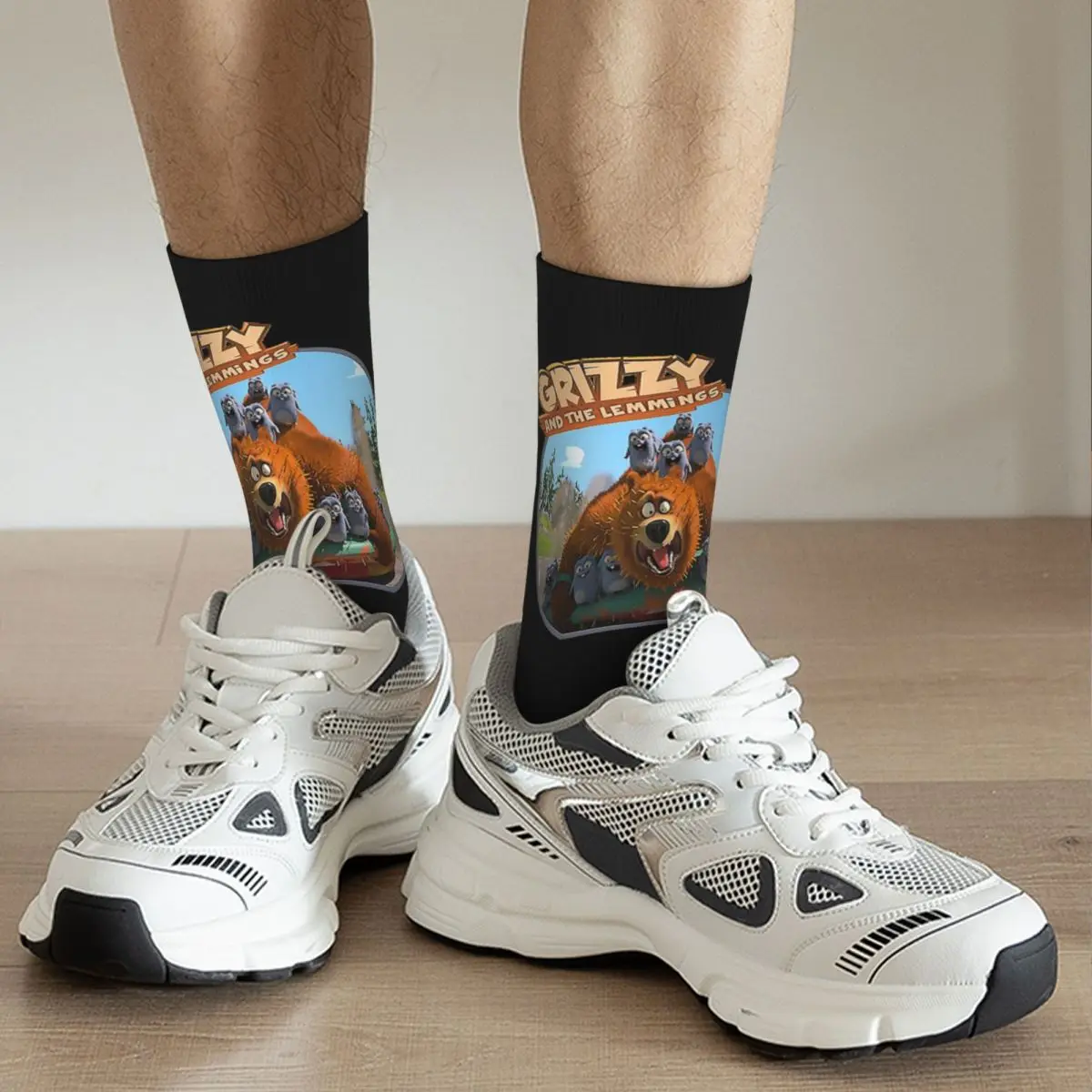 Grizzy und Lemmings Socken, Harajuku, hochwertige Strümpfe, ganzjährig lange Socken, Zubehör für das Geburtstagsgeschenk von Mann und Frau