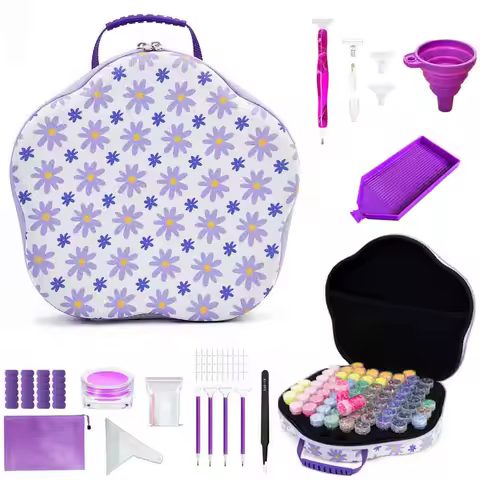 60/68Grid Diamond Painting Storage Container Accessories Tools Portable Suitcase Containers Diamond Embroidery Jewelry Beads Box