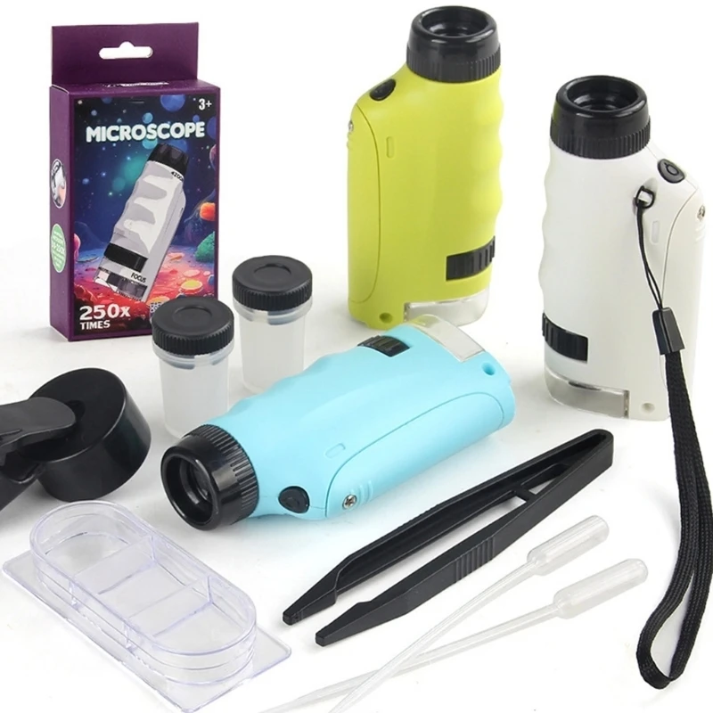 Y6GD Pocket Microscope for Kids, Educational Compact Microscope - Portable Handheld Microscope Set for Home, School & Lab