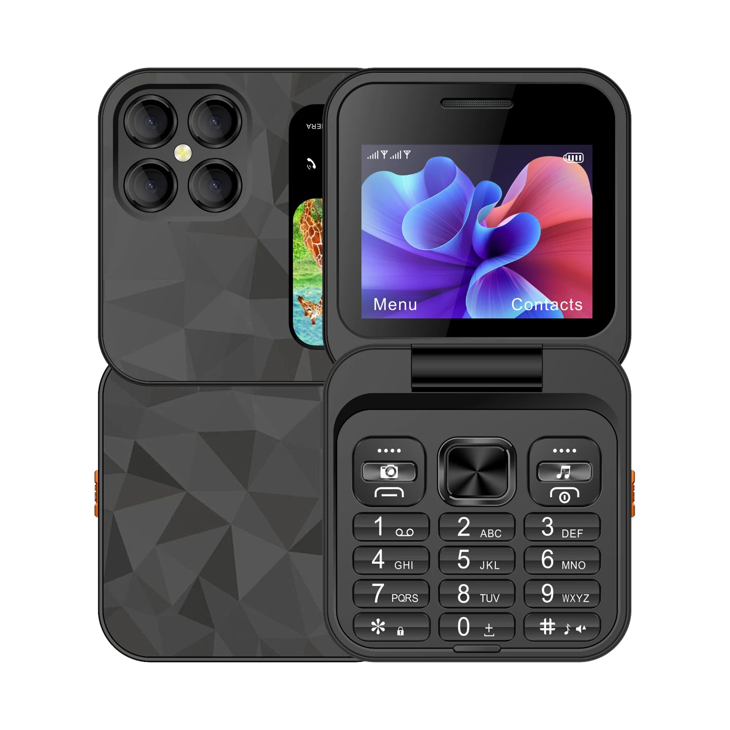 

FUFFI-S23 Pro, складной мини-телефон, 2,4 дюйма, светящийся телефон, веселый телефон, сеть 2G, двойная SIM-карта, держатель телефона, студенческий телефон