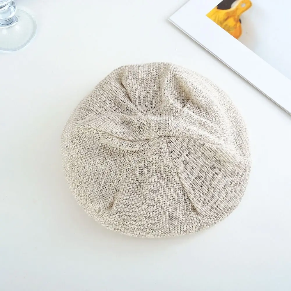 

Polyester Thin Breathable Pullover Hat Double Layer Soft Knitted Outdoor Baggy Skullcaps Windproof Warm Fashionable Baotou Hat