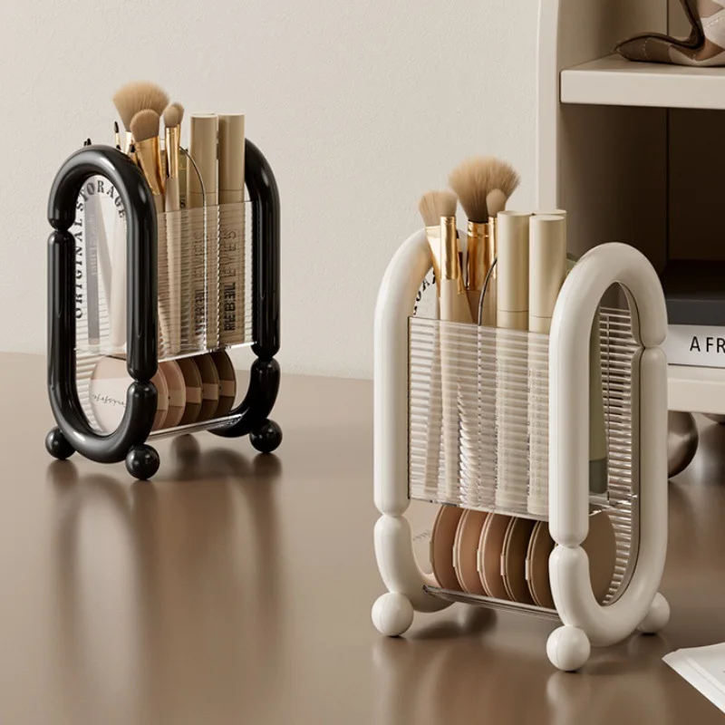 

Light luxury makeup brush storage container Desktop storage box Dresser desktop eyebrow pencil brush storage rack