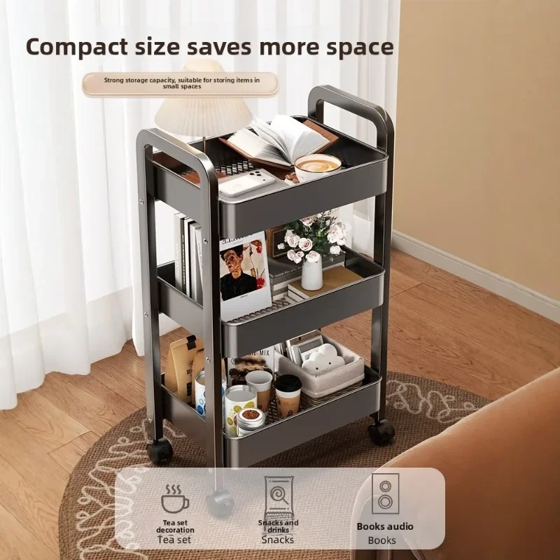Organizer Rolling Storage Cart Tea Trolley Trolley Cart Kitchen Storage Cart Movable Multi Tier Rack Fruit Vegetable Basket