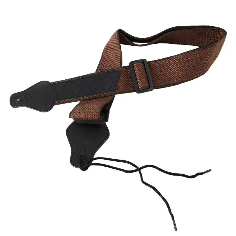 NALFI-2X Guitar Strap With 3 Pick Holders 100% Soft Cotton Strap For Bass Electric & Acoustic Guitars (Coffee)