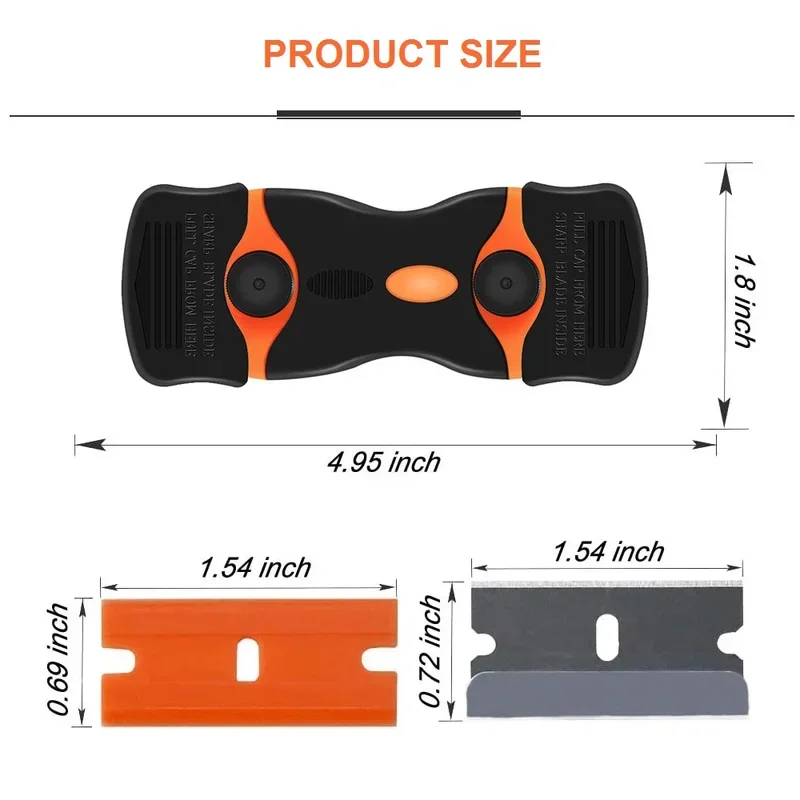 Plastic/Metal Razor Blade Scrapers for Car Window Vinyl Film Sticker Cleaning Glass Ceramic Dust Dirty Remover Tool Squeegee image 4