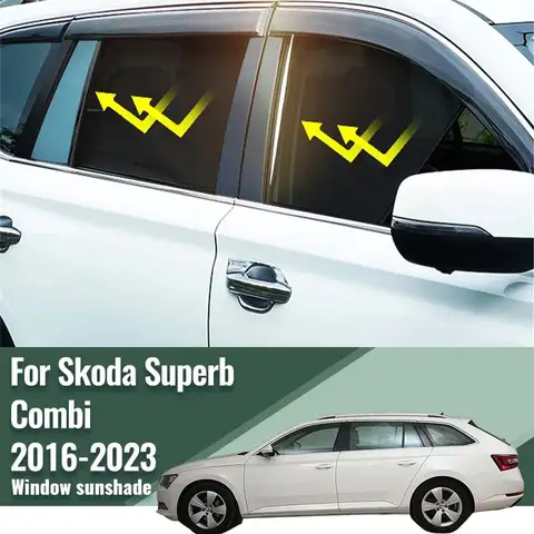 Skoda Superb Combi 2016-2023 용 후면 사이드 윈도우 선 쉐이드 바이저, 자동차 햇빛가리개 액세서리, 앞 유리 메쉬, 차량 커튼