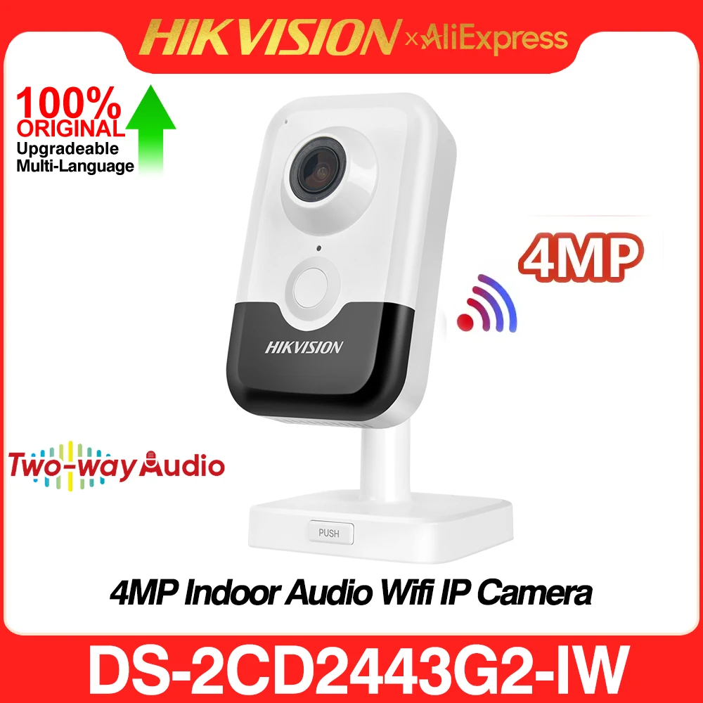 

Hikvision DS-2CD2443G2-IW 4MP WIFI Cube IP Camera AcuSense Line Crossing Intrusion 2-Way Audio H.265+ IR POE Video CCTV IPC