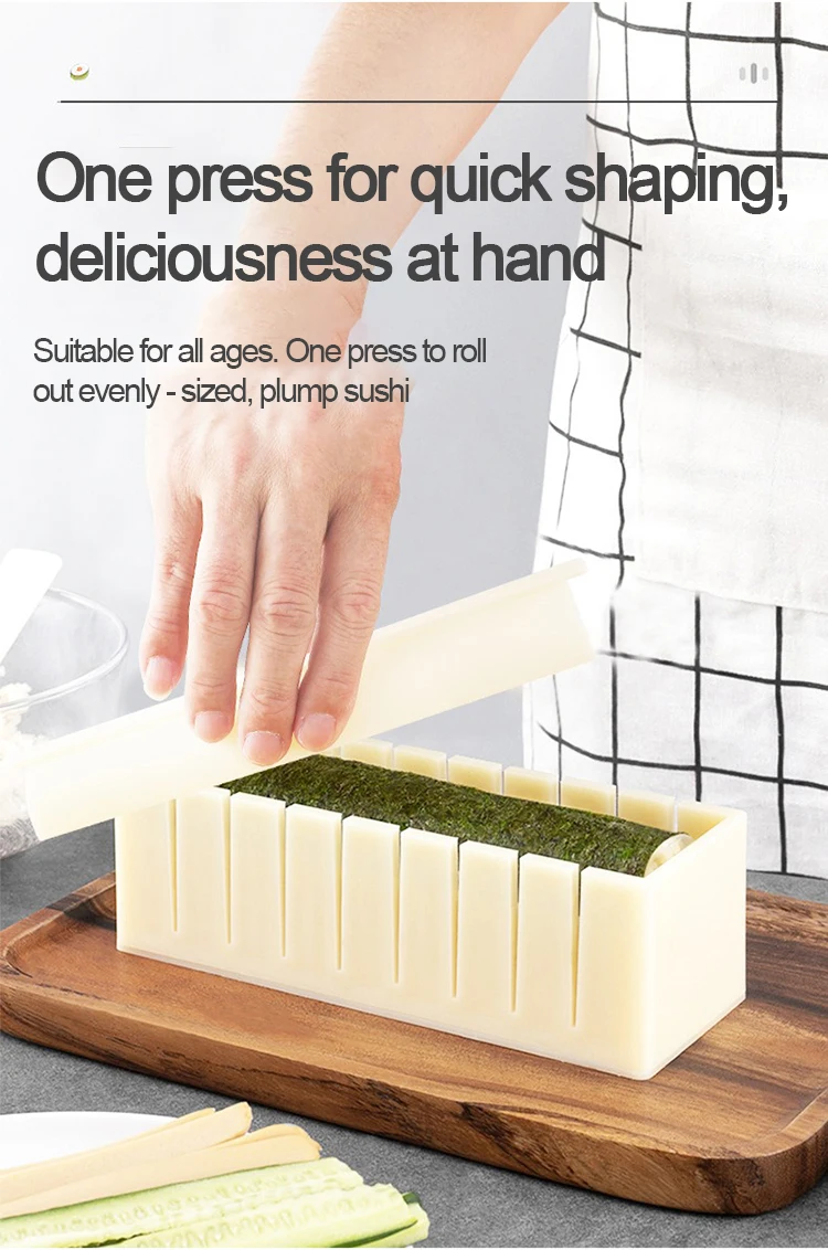 Machen Sie Sushi-Maschine, Schneider, Sushi-Maker, Kimbap, Sushi-Rollen-Form, rund, quadratisch, herzförmig, Onigiri-Formen, Reisbälle – Detail 5