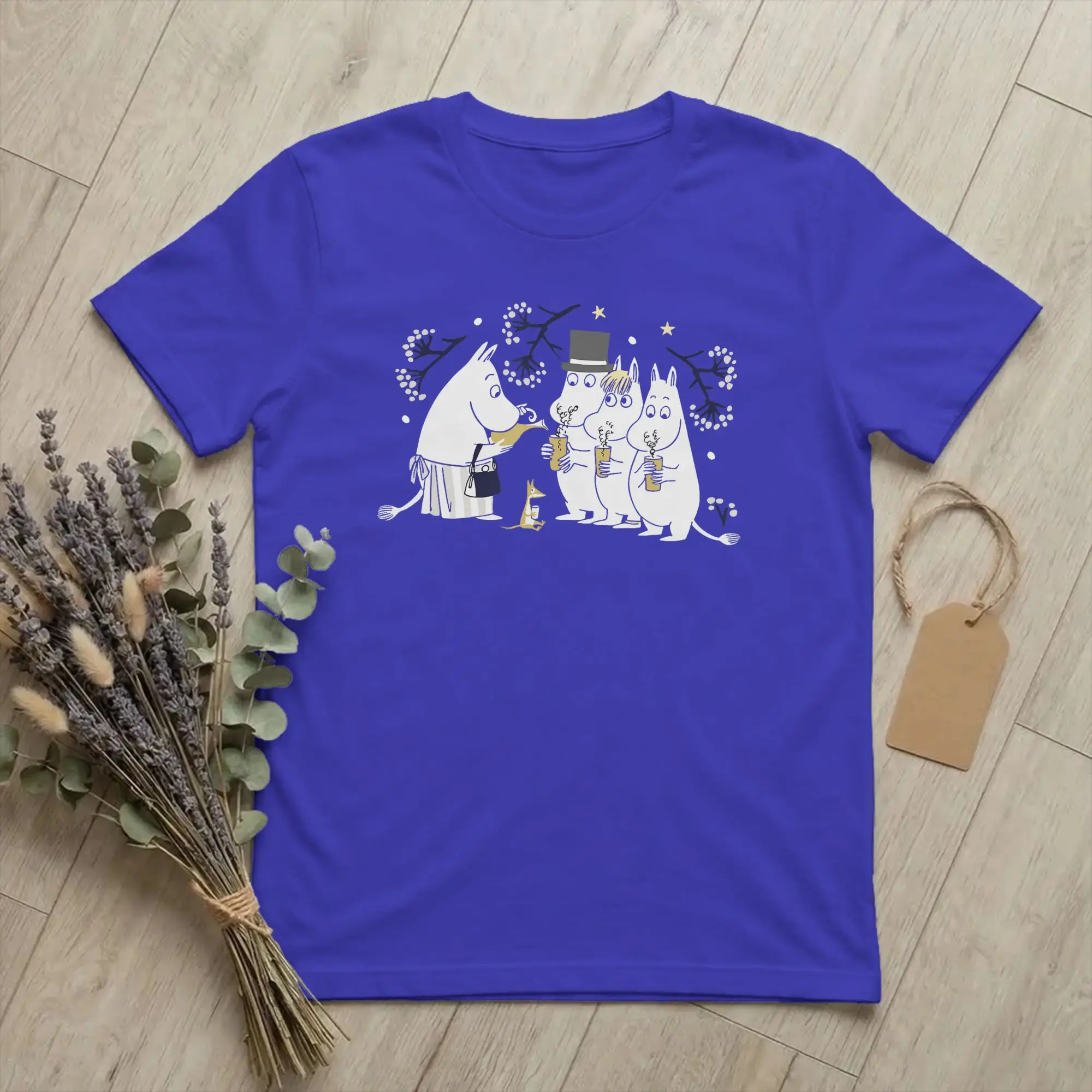 Moomings Moominmamma Autumn Serving Hot Drinks Winter T Shirt For Men Women Cotton Tops Casual Round Neck Short Sleeve