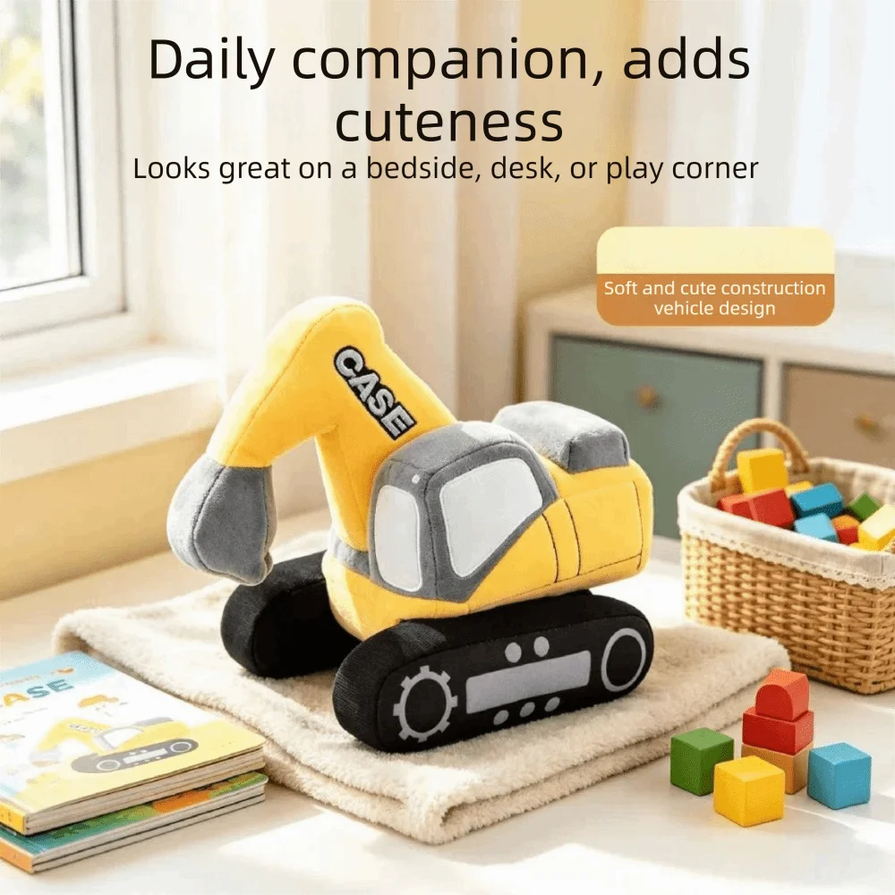 Home Decorative Excavator Plush Toys Cushion Hug Pillows Machine Plush Pillow Cartoon Soft Cute Stuffed Excavator Kids Toy