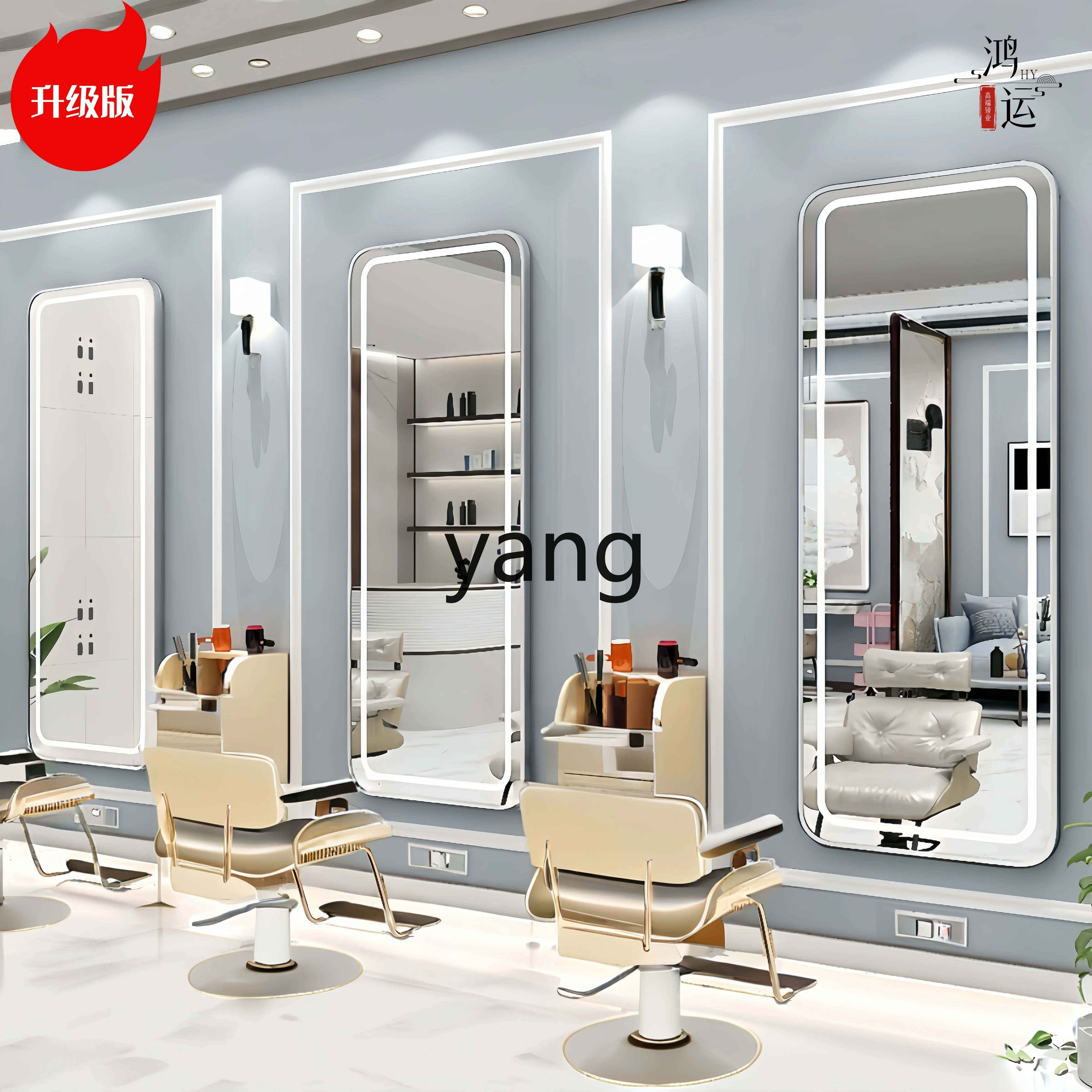 CX Barber Shop Mirror for Hair Salon Simple HD Single-Sided Wall-Mounted Hair Cutting Mirror