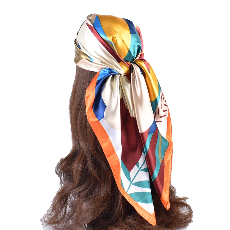 New Fashion Retro Printed 90 Tone Large Scarves, Multi-purpose Scarves in Stock, Wholesale of Popular Headscarves