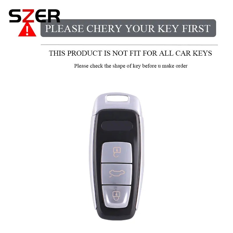 ABS Shell Car Remote Smart Key Case Cover For Audi A6 A6L A7 A8 A8L A3 E-tron 55 Q7 Q8 C8 2019 2020 2021 Keychain Accessories