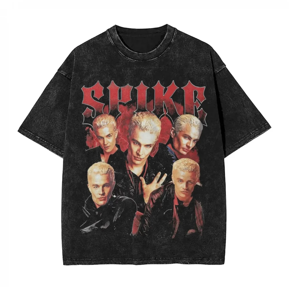 Buffy The Vampire Slayer Novelty Streetwear Vintage Y2K Washed T Shirt Summer Men's Women Tee Casual Oversized Meme Casual Top