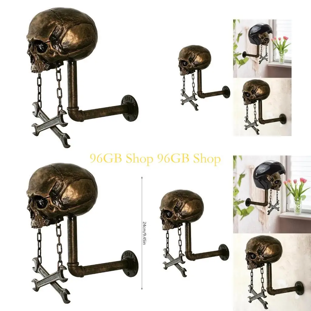 

96 ГБ подставка для шлема в форме черепа, держатель для мотоциклетного шлема, настенное крепление для пальто, держатель для для