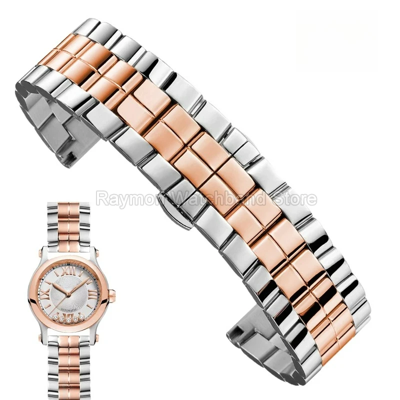 Pulsera de reloj de acero de estilo Original para Chopard Happy Diamonds Series, correa de reloj para mujer Happy Sport, Material de acero de alta calidad