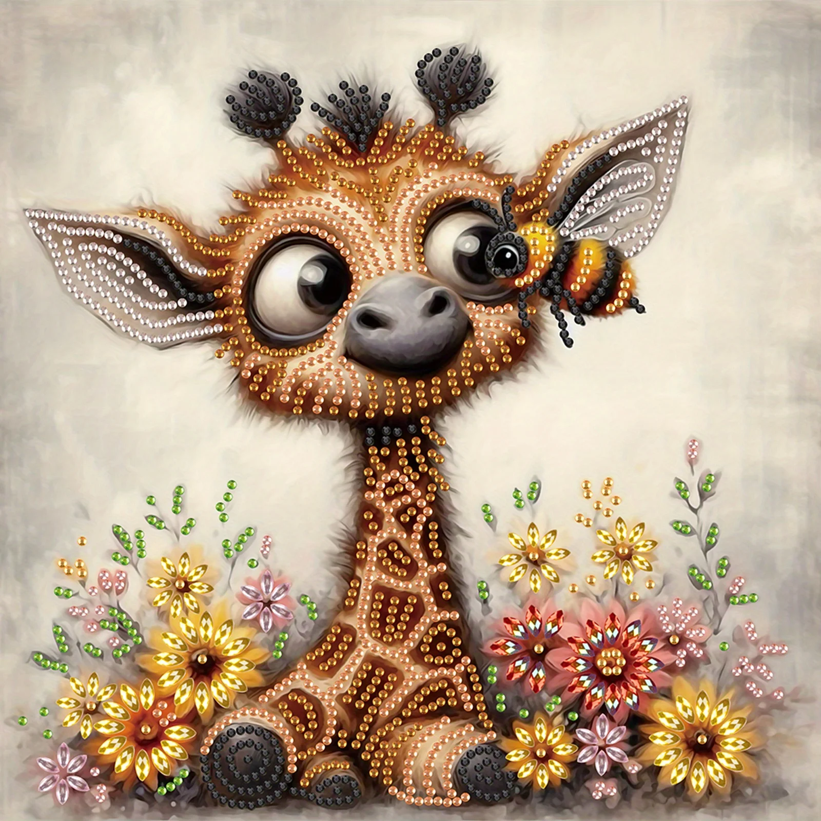 DIY Giraffes and bees 5D Special Shape Diamond Art Kits for Beginners,Diamond Art Painting Kits for Home Wall Decoration Gift