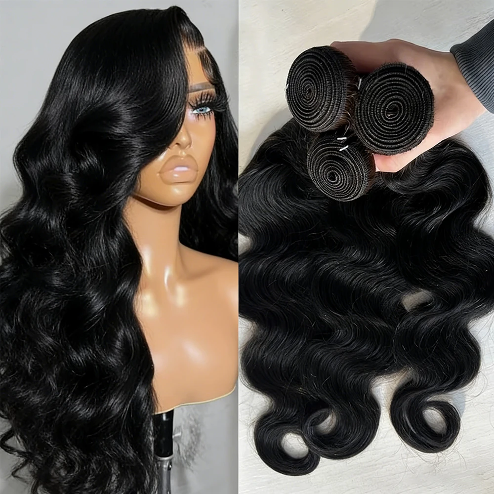 

Наборы волос Body Wave 16A, 40 дюймов, 100% натуральные необработанные бразильские девственные волосы, 3-4 шт., для наращивания