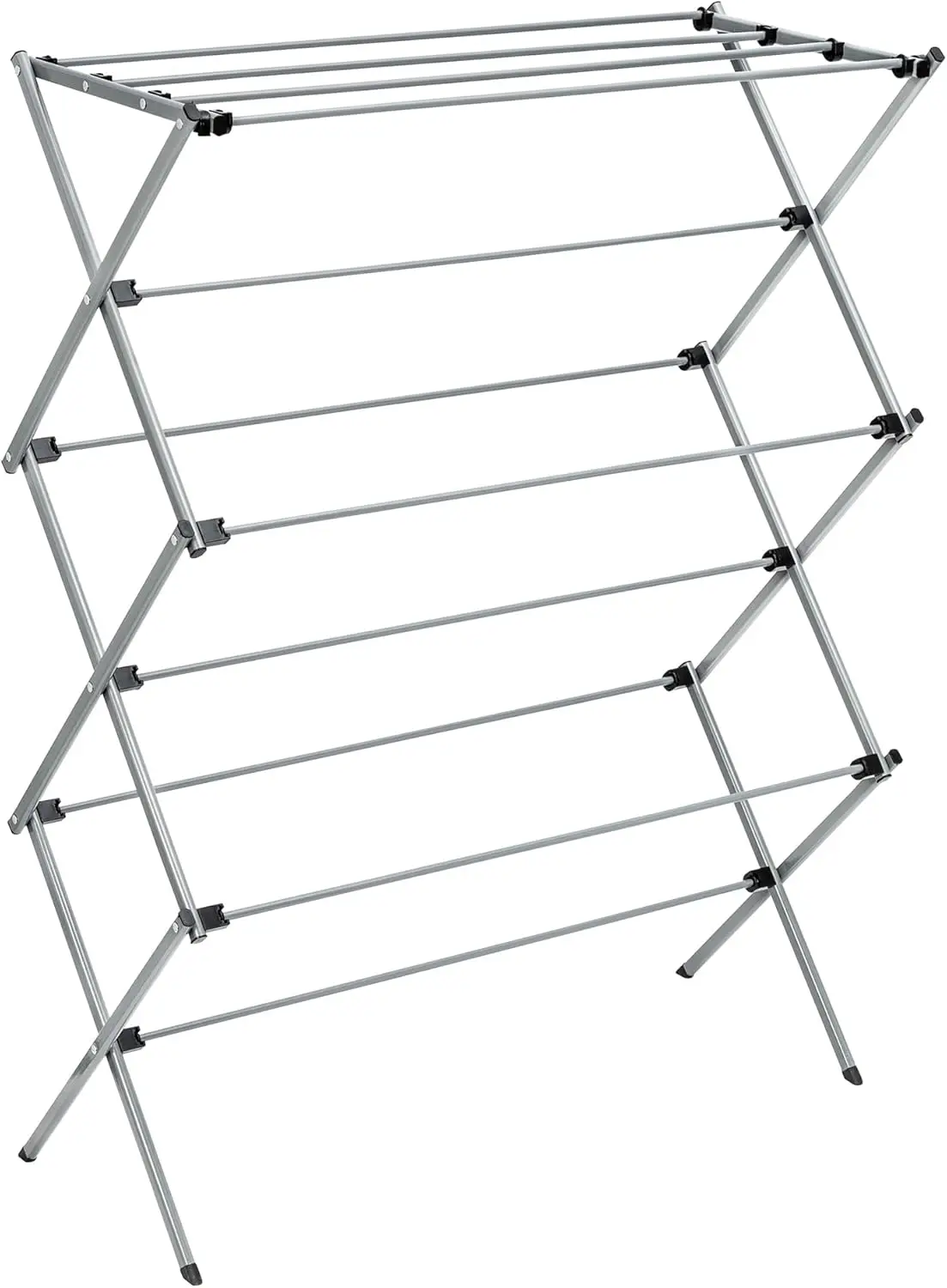 Foldable Laundry Drying Rack, Steel, 50lb Capacity, Portable & Space-Saving, Silver
